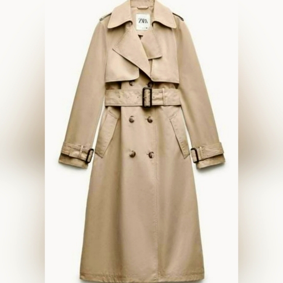 Zara Jackets & Blazers - Zara Light Beige Belted Trench Coat